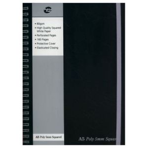 Kołozeszyt Pukka Pad Project Book Black A5/160/80g kratka, czarny